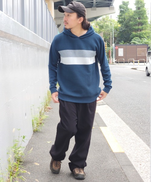 NO NEED（ノーニード）の「ブロックスジャカードパーカー（パーカー・メンズ・グリーン/ホワイト/ネイビー・M/L）」の11枚目の写真