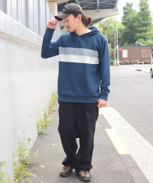 NO NEED（ノーニード）の「ブロックスジャカードパーカー（パーカー・メンズ・グリーン/ホワイト/ネイビー・M/L）」の12枚目の写真