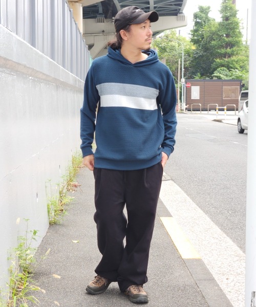 NO NEED（ノーニード）の「ブロックスジャカードパーカー（パーカー・メンズ・グリーン/ホワイト/ネイビー・M/L）」の13枚目の写真