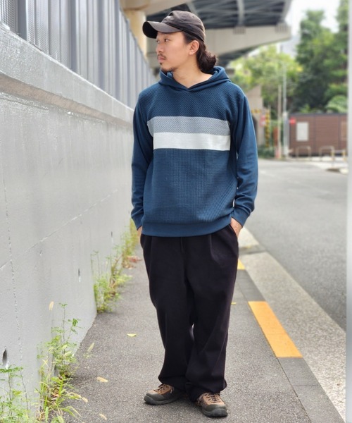 NO NEED（ノーニード）の「ブロックスジャカードパーカー（パーカー・メンズ・グリーン/ホワイト/ネイビー・M/L）」の14枚目の写真