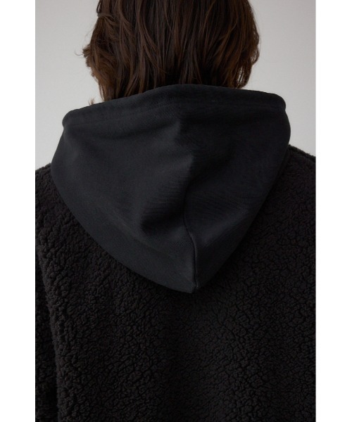 AZUL by moussy（アズールバイマウジー）の「シープボア×スウェット切替防風ブルゾン（スウェット・メンズ・カーキ/ブラック/チャコールグレー・LARGE/MEDIUM）」の12枚目の写真