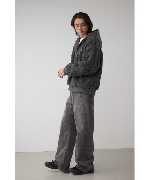 AZUL by moussy（アズールバイマウジー）の「シープボア×スウェット切替防風ブルゾン（スウェット・メンズ・カーキ/ブラック/チャコールグレー・LARGE/MEDIUM）」の21枚目の写真