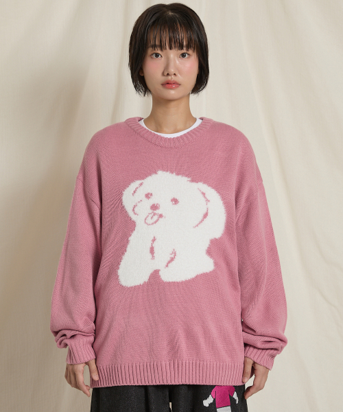 WaiKei(ワイケイ)の「ヘアリーマルチーズグラフィックニットピンク(ニット/セーター・レディース・その他・1/2)」の3枚目の写真