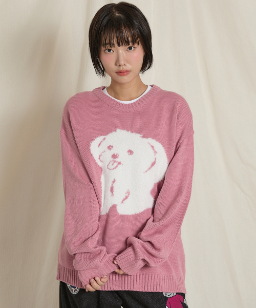 WaiKei(ワイケイ)の「ヘアリーマルチーズグラフィックニットピンク(ニット/セーター・レディース・その他・1/2)」の4枚目の写真