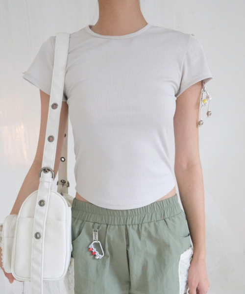 SIWEOL107(シウォル107)の「ボニーTシャツ(ライトグリーン)(Tシャツ/カットソー・レディース・ライトグリーン・FREE)」の3枚目の写真