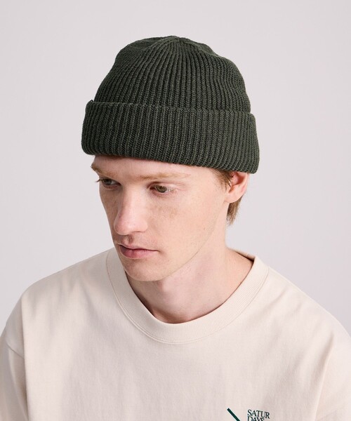 Saturdays NYC（サタデーズ ニューヨークシティ ）の「SNYC Solid Beanie（ニットキャップ/ビーニー・メンズ・ブラック/オリーブ/イエロー・FREE）」の2枚目の写真