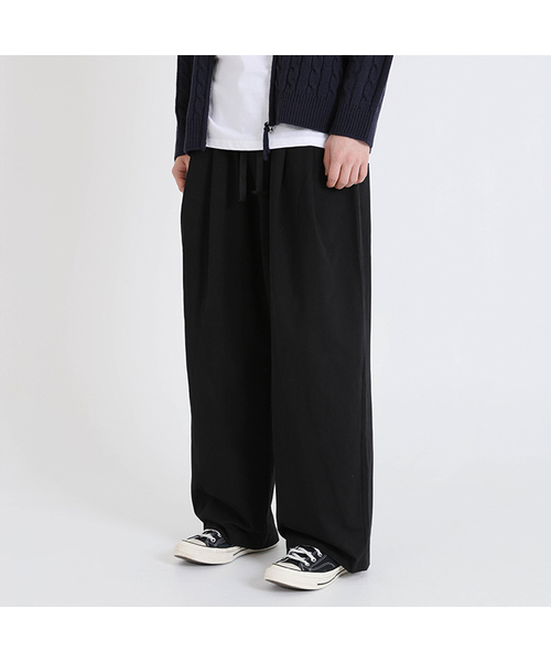 GCLIP(ジクリップ)の「コットンツーピンタックワイドフィットバンディングパンツ(その他パンツ・レディース・ブラック・LARGE/X-LARGE)」の1枚目の写真