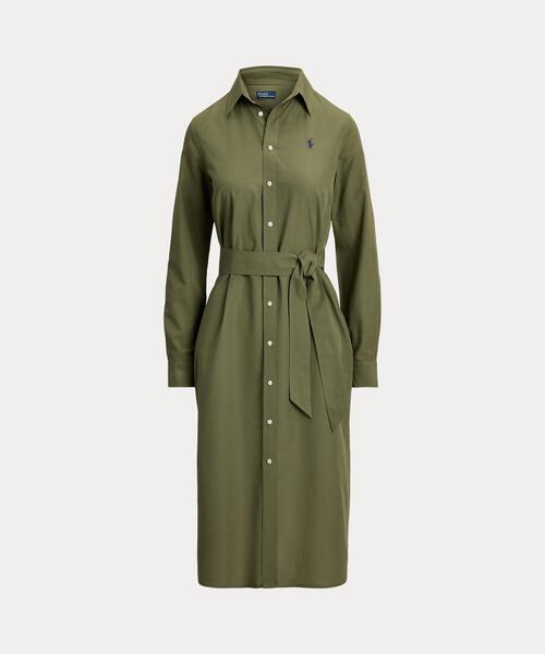 POLO RALPH LAUREN（ポロ ラルフ ローレン）の「コットンリネン ベルテッド シャツドレス（シャツワンピース・レディース・グリーン・4/0）」の4枚目の写真