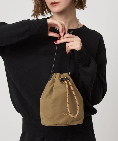 conte＞ドローストリング バッグ BEIGE（ハンドバッグ）｜conte