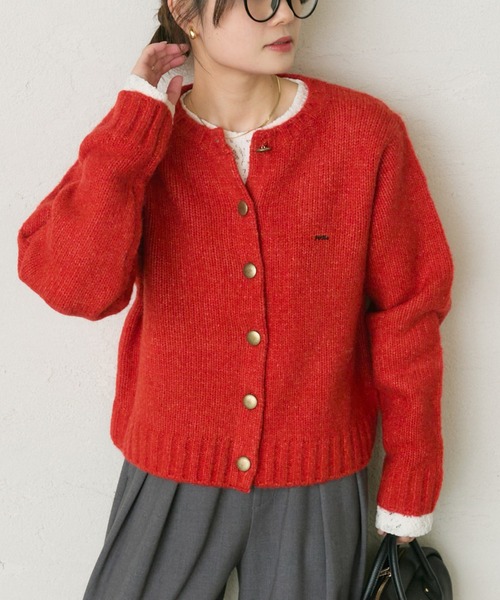 PUAL CE CIN（ピュアルセシン）の「アルパカ混ニットカーディガン（カーディガン/ボレロ・レディース・ブラック/キャメル/オレンジ・FREE）」の14枚目の写真