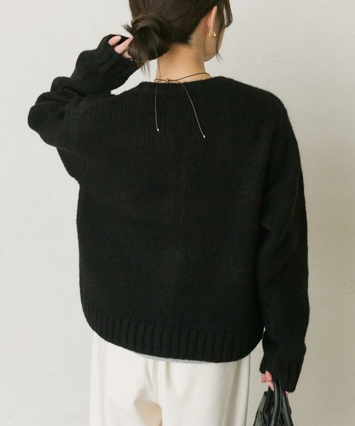 PUAL CE CIN（ピュアルセシン）の「アルパカ混ニットカーディガン（カーディガン/ボレロ・レディース・ブラック/キャメル/オレンジ・FREE）」の12枚目の写真