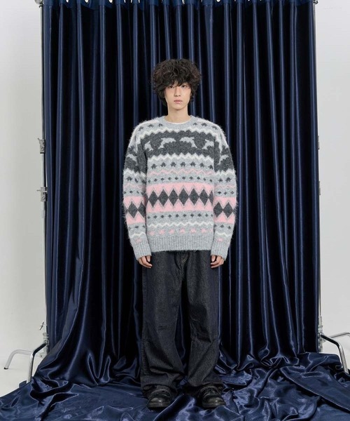 WaiKei（ワイケイ）の「【UNISEX】Wai Kei／イルカグラフィックニット（ニット/セーター・レディース・イエロー/ピンク/グレー・MEDIUM/LARGE）」の7枚目の写真