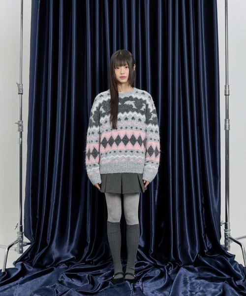 WaiKei（ワイケイ）の「【UNISEX】Wai Kei／イルカグラフィックニット（ニット/セーター・レディース・イエロー/ピンク/グレー・MEDIUM/LARGE）」の11枚目の写真