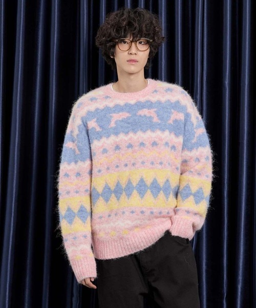 WaiKei（ワイケイ）の「【UNISEX】Wai Kei／イルカグラフィックニット（ニット/セーター・レディース・イエロー/ピンク/グレー・MEDIUM/LARGE）」の15枚目の写真