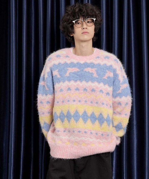 WaiKei（ワイケイ）の「【UNISEX】Wai Kei／イルカグラフィックニット（ニット/セーター・レディース・イエロー/ピンク/グレー・MEDIUM/LARGE）」の16枚目の写真