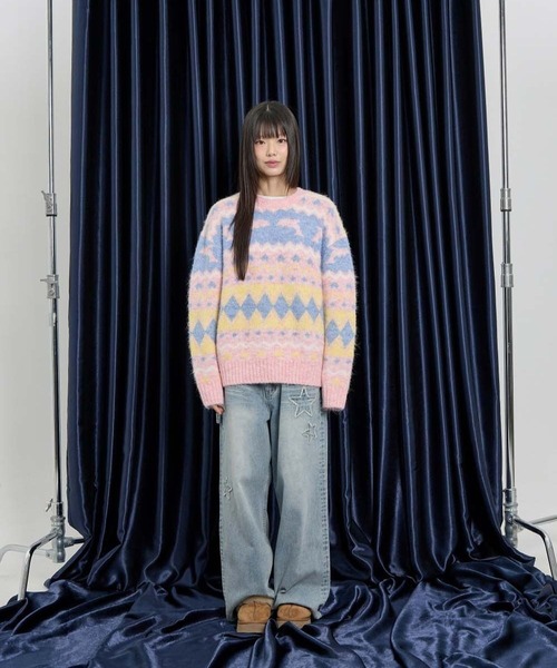 WaiKei（ワイケイ）の「【UNISEX】Wai Kei／イルカグラフィックニット（ニット/セーター・レディース・イエロー/ピンク/グレー・MEDIUM/LARGE）」の17枚目の写真