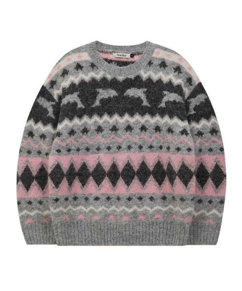 WaiKei（ワイケイ）の「【UNISEX】Wai Kei／イルカグラフィックニット（ニット/セーター・レディース・イエロー/ピンク/グレー・MEDIUM/LARGE）」の21枚目の写真