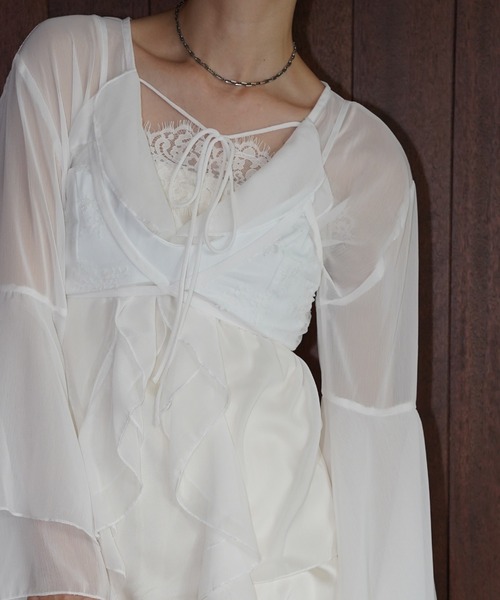 chuclla(チュクラ)の「シアーレースブラトップ chw26s026(その他トップス・レディース・ホワイト/ブラック・FREE)」の2枚目の写真