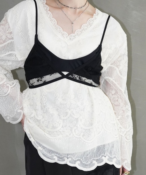 chuclla(チュクラ)の「シアーレースブラトップ chw26s026(その他トップス・レディース・ホワイト/ブラック・FREE)」の14枚目の写真