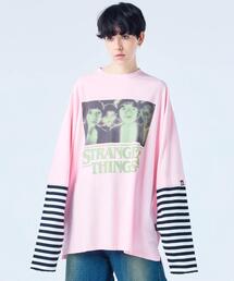 Little sunny bite | littlesunnybite/リトルサニーバイト/stranger things x little sunny bite graphic fake layered long tee(Tシャツ/カットソー)