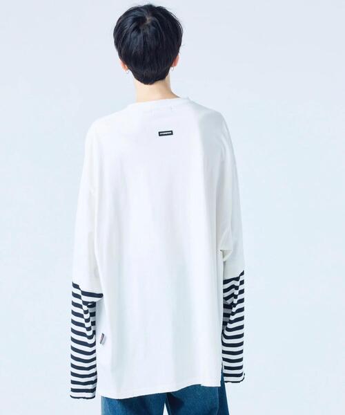 Little sunny bite(リトルサニーバイト)の「littlesunnybite/リトルサニーバイト/stranger things x little sunny bite graphic fake layered long tee(Tシャツ/カットソー・レディース・ピンク/ホワイト/ブラック・M/S)」の6枚目の写真