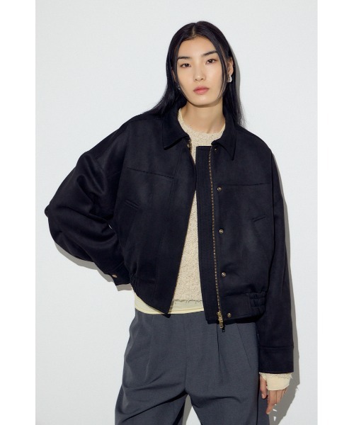 AZUL by moussy（アズールバイマウジー）の「フェイクスエードショートブルゾン（ブルゾン・レディース・アイボリー/ブラック/ベージュ・FREE）」の9枚目の写真