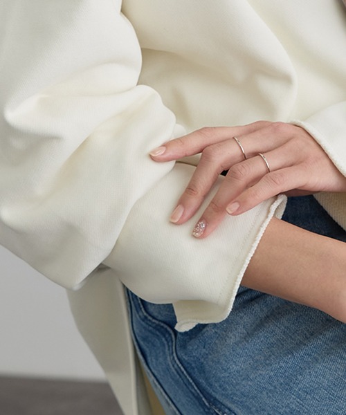 SALON adam et rope'（サロン アダム エ ロペ）の「【WEB限定】ローエッジオーバースウェットプルオーバー（スウェット・レディース・ブラウン系その他2/オフホワイト/チャコールグレー・FREE）」の14枚目の写真