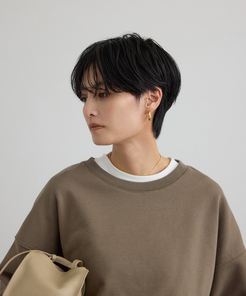 SALON adam et rope'（サロン アダム エ ロペ）の「【WEB限定】ローエッジオーバースウェットプルオーバー（スウェット・レディース・ブラウン系その他2/オフホワイト/チャコールグレー・FREE）」の18枚目の写真