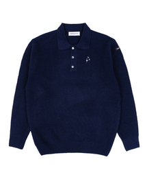 NEUFETBLEU（ヌフエブル）の「NEB polo collar knit (navy)（ニット/セーター）」