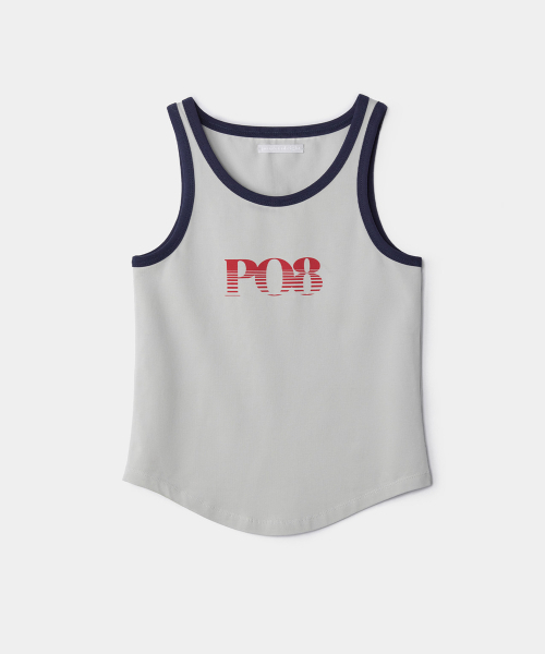 PO8(ピーオーエイト)の「LINETANK 8 - GREY(Tシャツ/カットソー・レディース・グレー・SMALL/MEDIUM)」の2枚目の写真