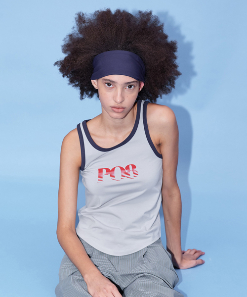 PO8(ピーオーエイト)の「LINETANK 8 - GREY(Tシャツ/カットソー・レディース・グレー・SMALL/MEDIUM)」の4枚目の写真