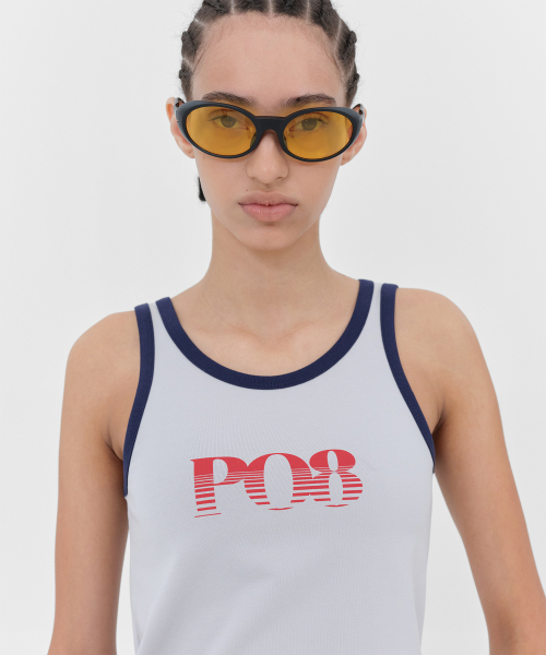 PO8(ピーオーエイト)の「LINETANK 8 - GREY(Tシャツ/カットソー・レディース・グレー・SMALL/MEDIUM)」の6枚目の写真