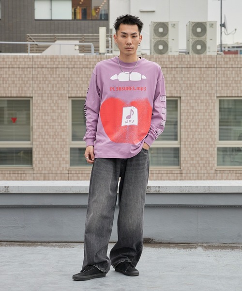 PLEASURES（プレジャー）の「PLEASURES/プレジャーズ PIRACY LONG SLEEVE クルーネック コットンロングスリーブTシャツ ロンT 2026年春夏（Tシャツ/カットソー・メンズ・パープル・M/L/XL）」の2枚目の写真