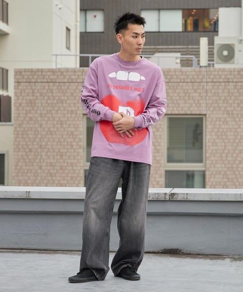 PLEASURES（プレジャー）の「PLEASURES/プレジャーズ PIRACY LONG SLEEVE クルーネック コットンロングスリーブTシャツ ロンT 2026年春夏（Tシャツ/カットソー・メンズ・パープル・M/L/XL）」の3枚目の写真