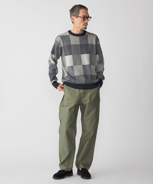 SHIPS（シップス）の「SHIPS: 〈洗濯機可能〉チェック コットンカシミヤ クルーネック（ニット/セーター・メンズ・ブルー/ベージュ/グレー/ネイビー・SMALL/X-LARGE/LARGE/MEDIUM）」の5枚目の写真