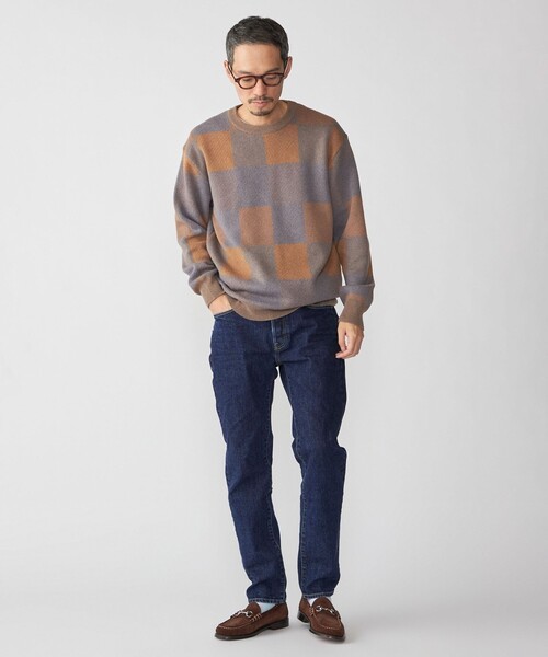 SHIPS（シップス）の「SHIPS: 〈洗濯機可能〉チェック コットンカシミヤ クルーネック（ニット/セーター・メンズ・ブルー/ベージュ/グレー/ネイビー・SMALL/X-LARGE/LARGE/MEDIUM）」の8枚目の写真