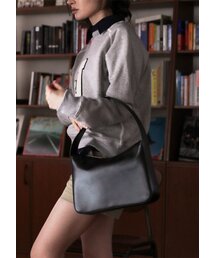 JUNECI（ジュネシ）の「レザー ホーボーバッグ (ブラック)（トートバッグ）」