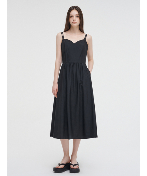ETMON(エトモン)の「Slip Pintuck Double Strap Dress Black(ワンピース・レディース・その他・S/M)」の1枚目の写真