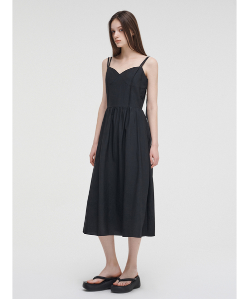 ETMON(エトモン)の「Slip Pintuck Double Strap Dress Black(ワンピース・レディース・その他・S/M)」の2枚目の写真