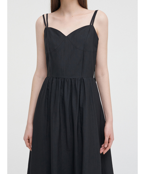 ETMON(エトモン)の「Slip Pintuck Double Strap Dress Black(ワンピース・レディース・その他・S/M)」の3枚目の写真