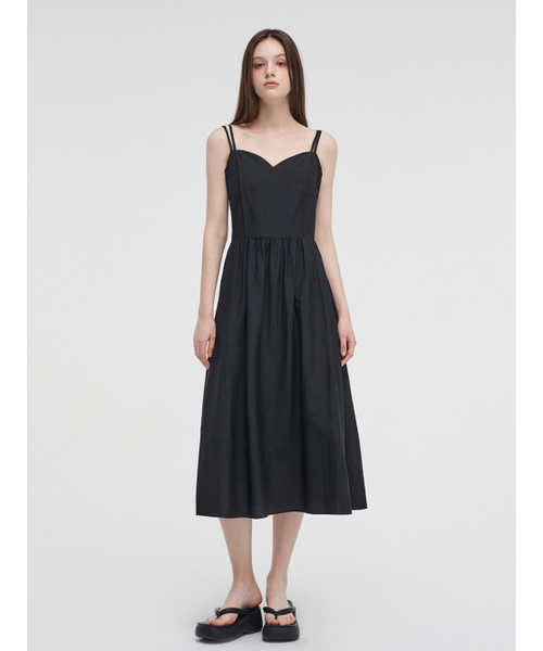 ETMON(エトモン)の「Slip Pintuck Double Strap Dress Black(ワンピース・レディース・その他・S/M)」の4枚目の写真