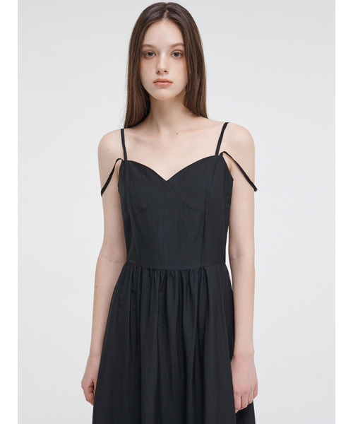 ETMON(エトモン)の「Slip Pintuck Double Strap Dress Black(ワンピース・レディース・その他・S/M)」の5枚目の写真