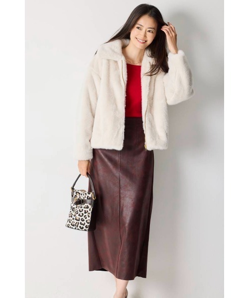 M.deux(エムドゥ)の「ミンクタッチファーコート(その他アウター・レディース・グレイッシュベージュ/ブラウン・MEDIUM)」の3枚目の写真