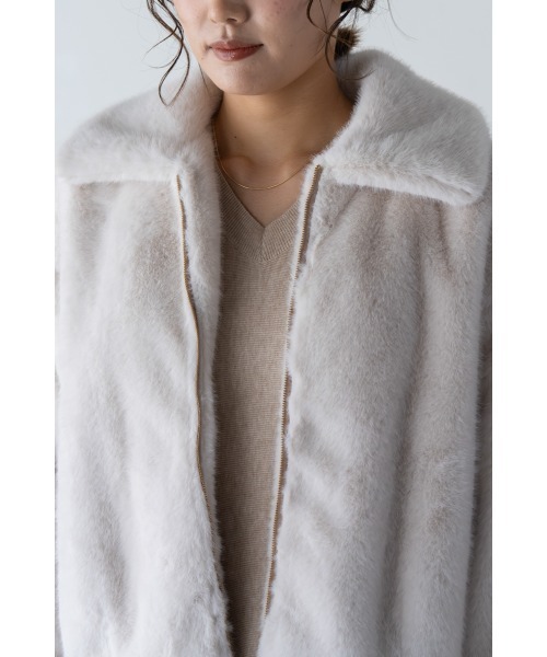 M.deux(エムドゥ)の「ミンクタッチファーコート(その他アウター・レディース・グレイッシュベージュ/ブラウン・MEDIUM)」の8枚目の写真