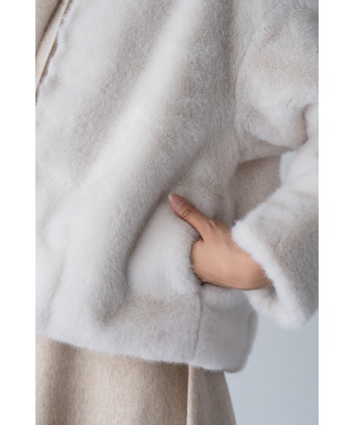 M.deux(エムドゥ)の「ミンクタッチファーコート(その他アウター・レディース・グレイッシュベージュ/ブラウン・MEDIUM)」の10枚目の写真