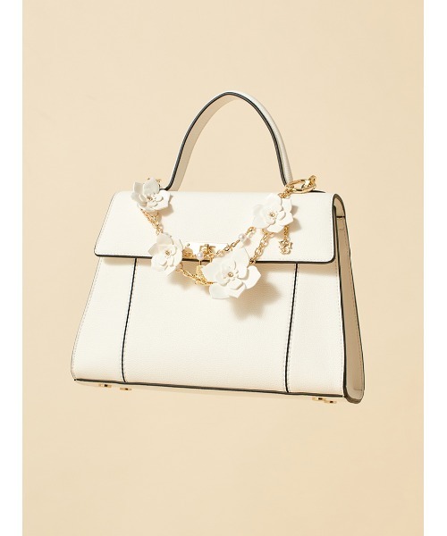 SNIDEL（スナイデル）の「スカーフパッドロックバッグ（ハンドバッグ・レディース・グレイッシュベージュ/ブラック/アイボリー・F）」の7枚目の写真