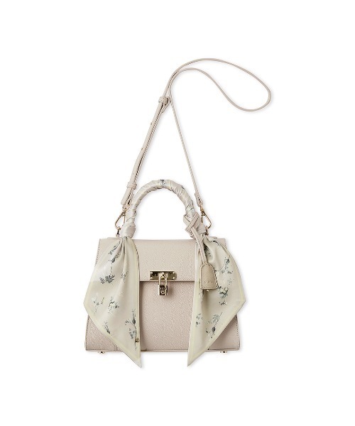 SNIDEL（スナイデル）の「スカーフパッドロックバッグ（ハンドバッグ・レディース・グレイッシュベージュ/ブラック/アイボリー・F）」の9枚目の写真