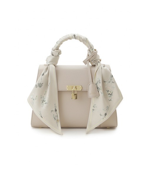 SNIDEL（スナイデル）の「スカーフパッドロックバッグ（ハンドバッグ・レディース・グレイッシュベージュ/ブラック/アイボリー・F）」の10枚目の写真