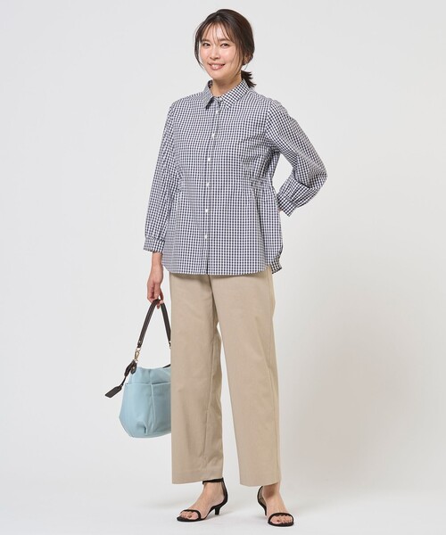 J.PRESS(ジェイプレス)の「【人気素材・セットアップ対応】セルロースリネンストレッチ セミワイド パンツ(その他パンツ・レディース・ベージュ系/ブルー系/グレー系/ネイビー系/ライトグレー系・7/9/11/13)」の9枚目の写真