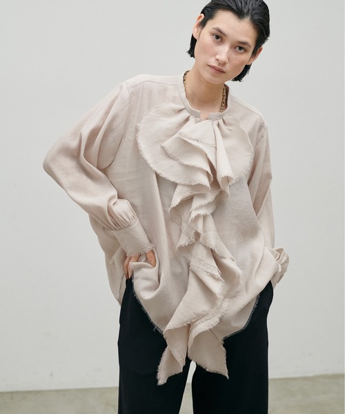 LARUTA（ラルータ）の「【LARUTA】ラッフルフリンジブラウス（シャツ/ブラウス・レディース・アイボリー/ライトベージュ/ブラック・FREE）」の19枚目の写真